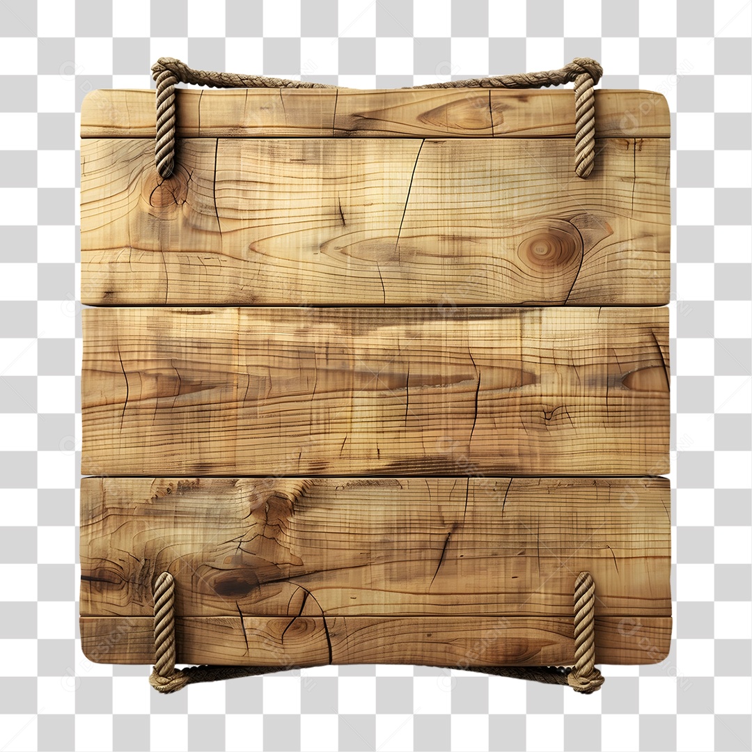 Placa de Madeira Cordas PNG Transparente