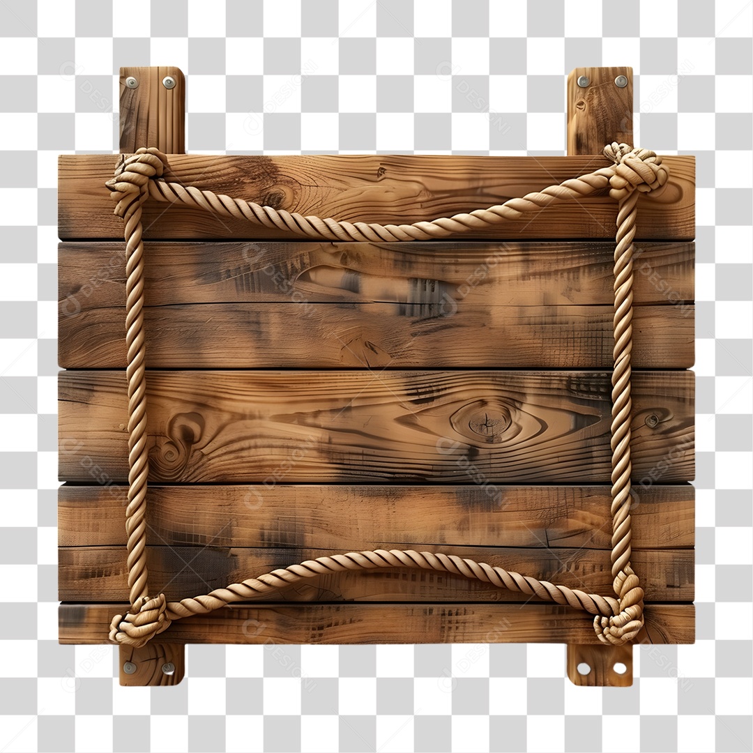 Placa de Madeira Cordas PNG Transparente