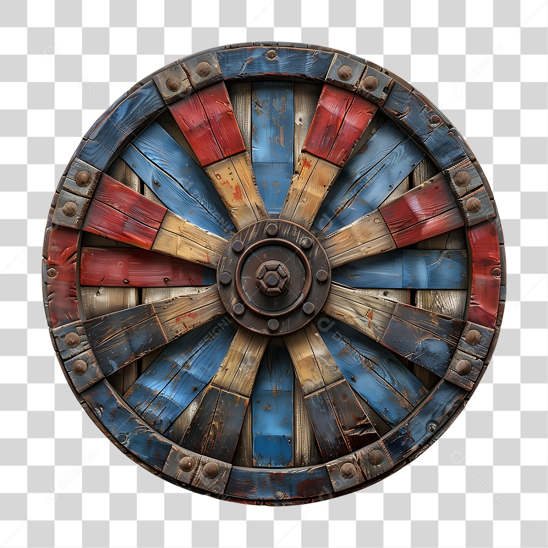Roda de Madeira PNG Transparente