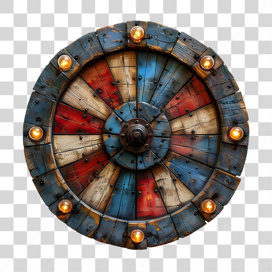 Roda de Madeira PNG Transparente