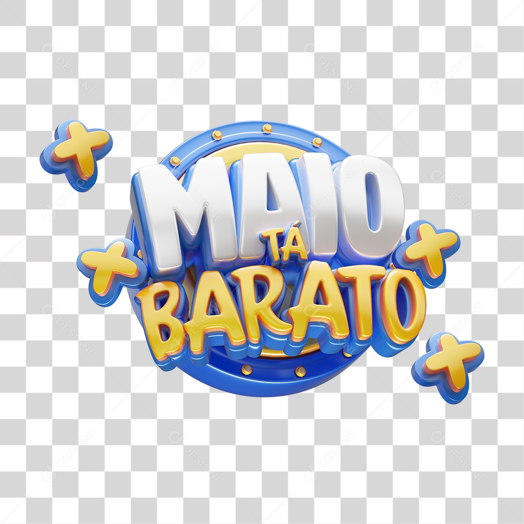 Selo 3D Maio Tá Barato PNG Transparente