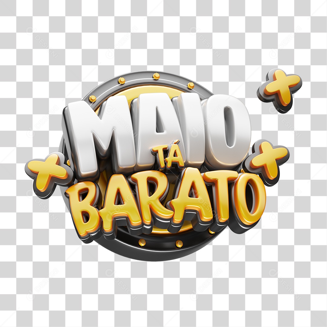 Selo 3D Maio Tá Barato PNG Transparente