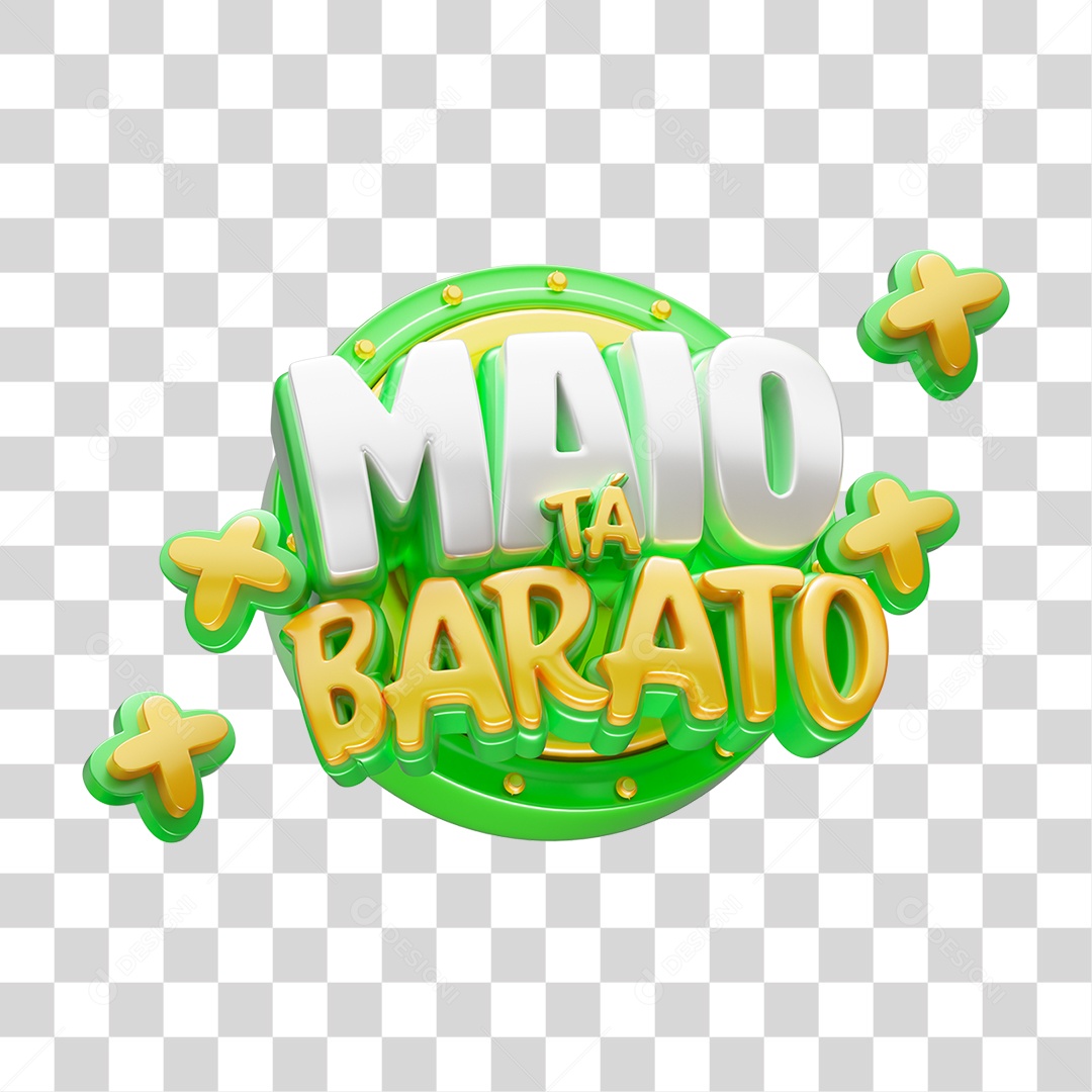 Selo 3D Maio Tá Barato PNG Transparente