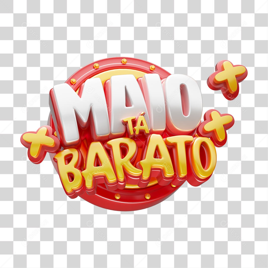 Selo 3D Maio Tá Barato PNG Transparente