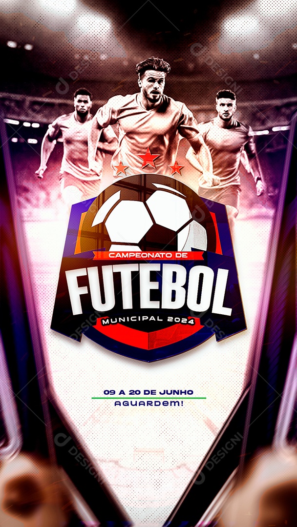 Torneio de Futebol Municipal 2024 Social Media PSD Editável