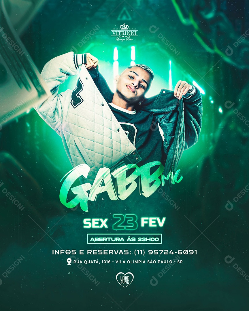Flyer Show do Gabb MC Social Media PSD Editável