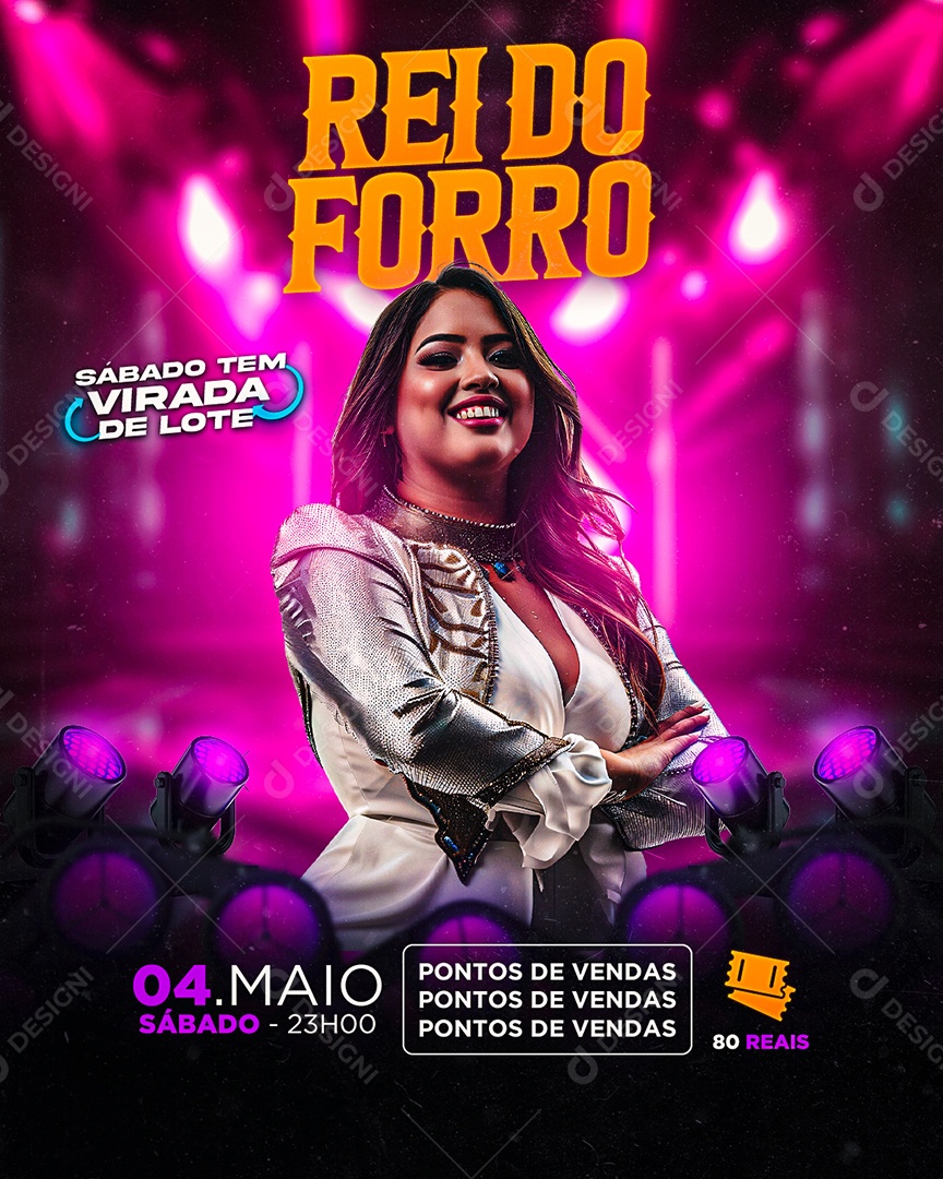 Flyer Rei Do Forró Social Media PSD Editável