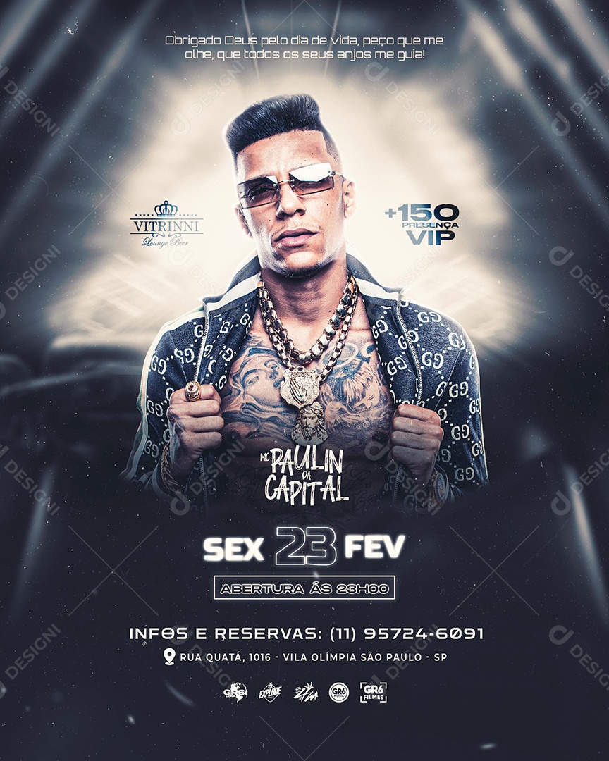 Flyer Show Mc Paulin da Capital Social Media PSD Editável