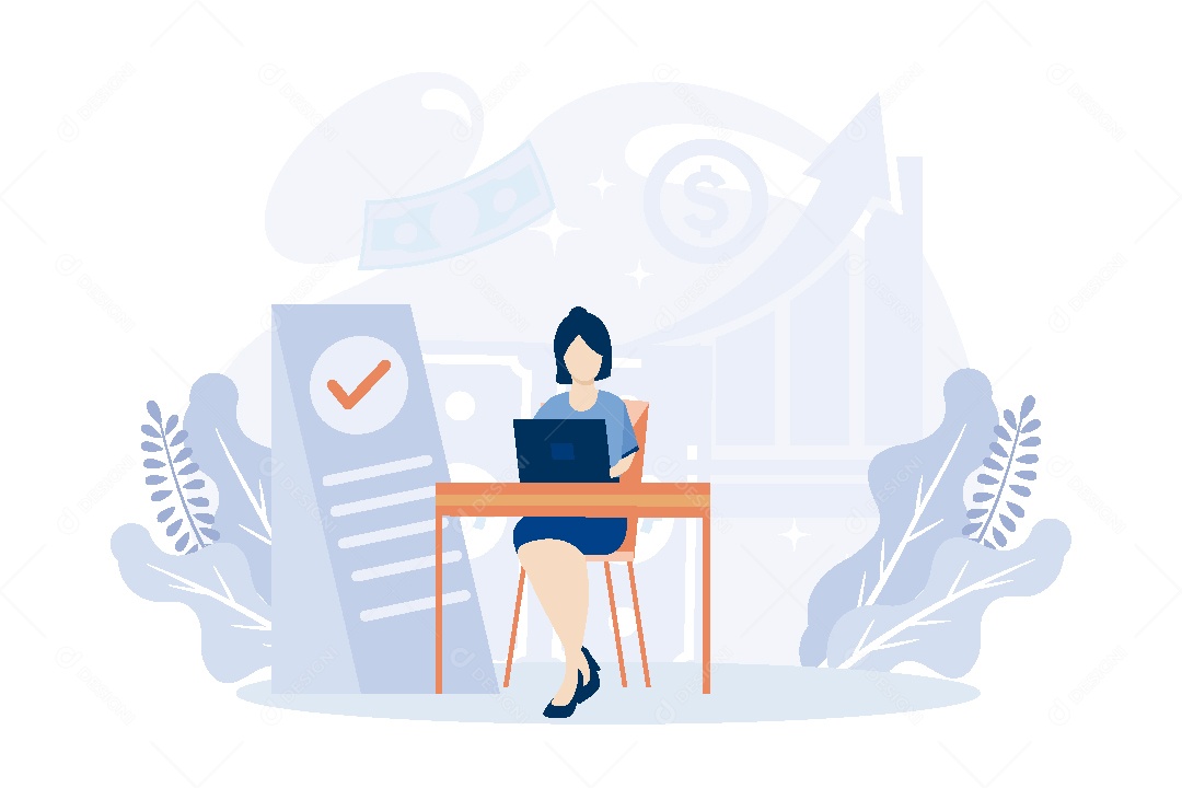 Mulher Empresário Ilustração Vetor EPS