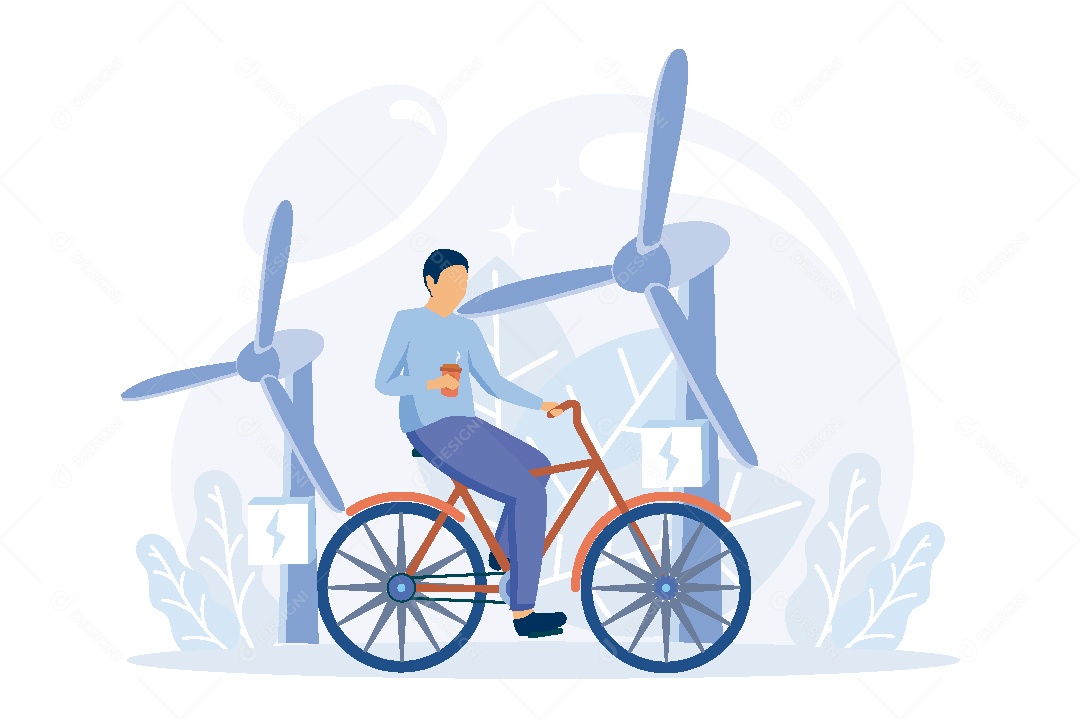 Conceito de Energia Sustentável Vetor EPS