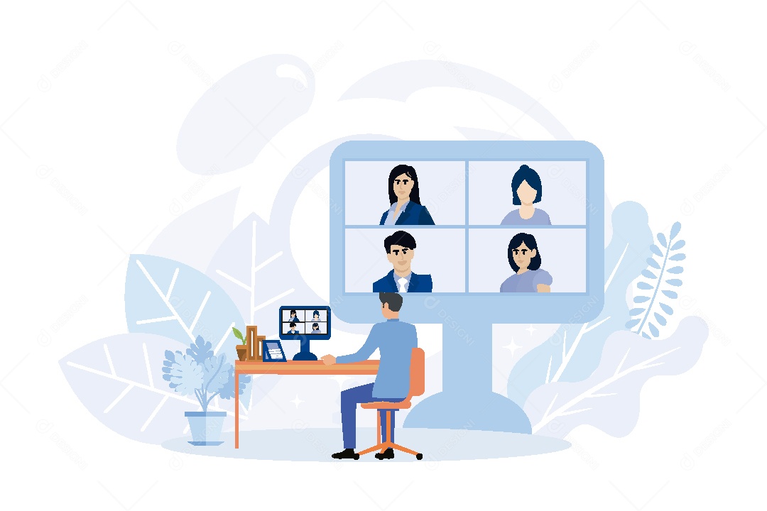 Videochamada Ilustração Vetor EPS