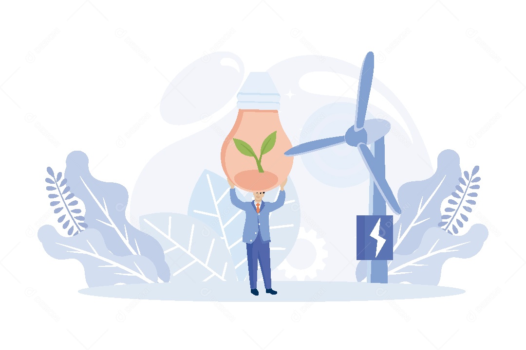 Conceito de Energia Sustentável Vetor EPS