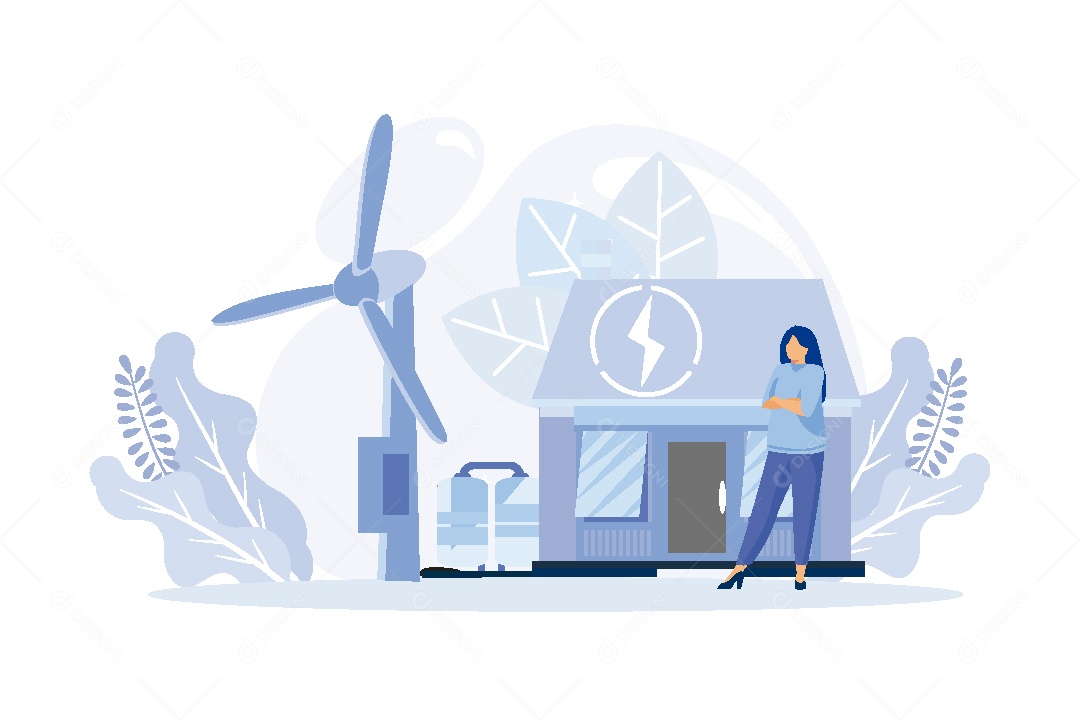 Conceito de Energia Sustentável Vetor EPS