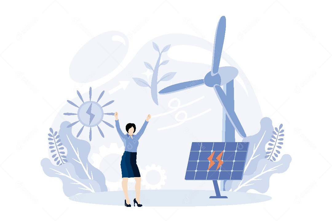 Conceito de Energia Sustentável Vetor EPS