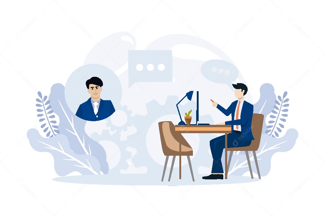 Videoconferência de Empresários Ilustração Vetor EPS