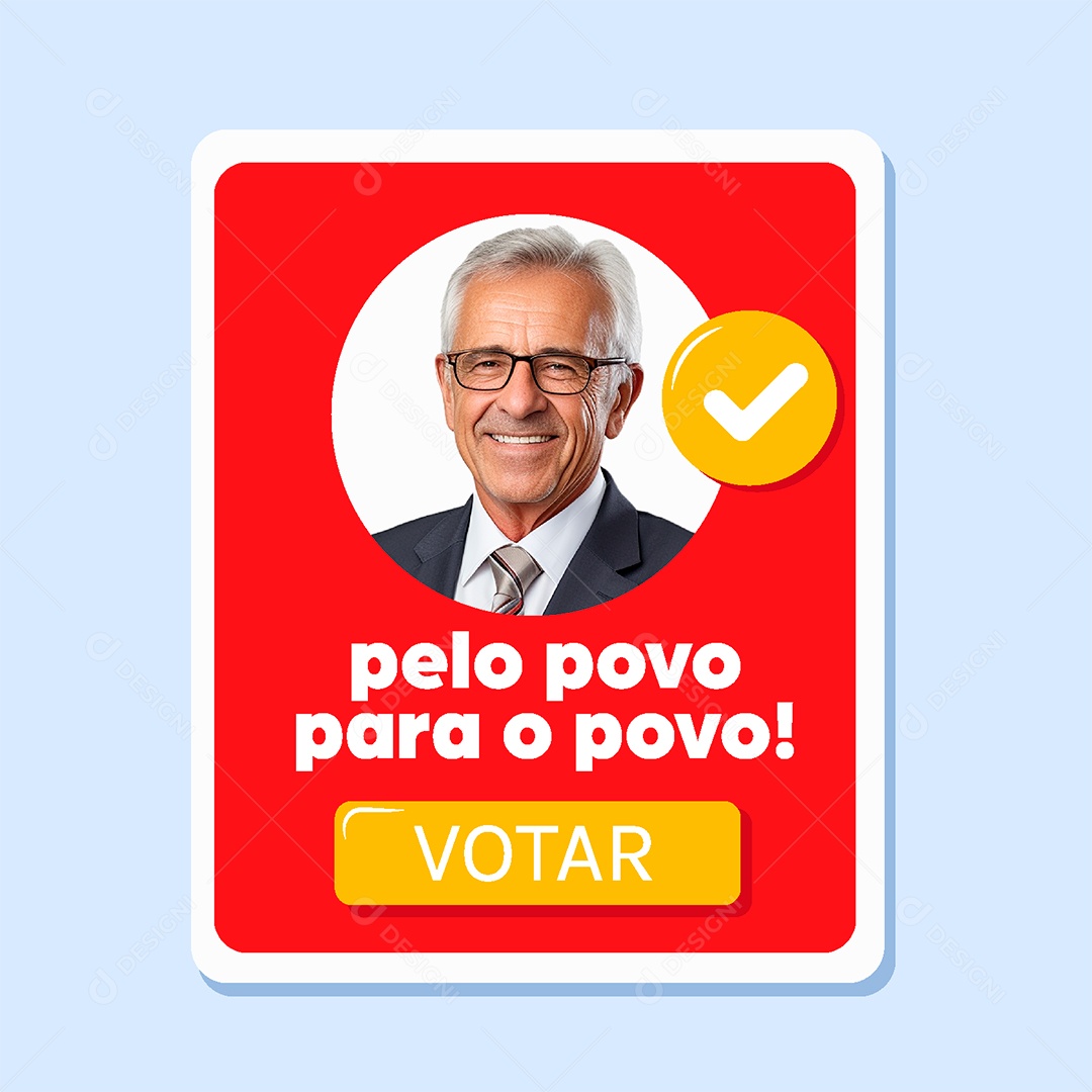 Adesivo Prefeito Pelo Povo para O Povo Votar Vetor EPS