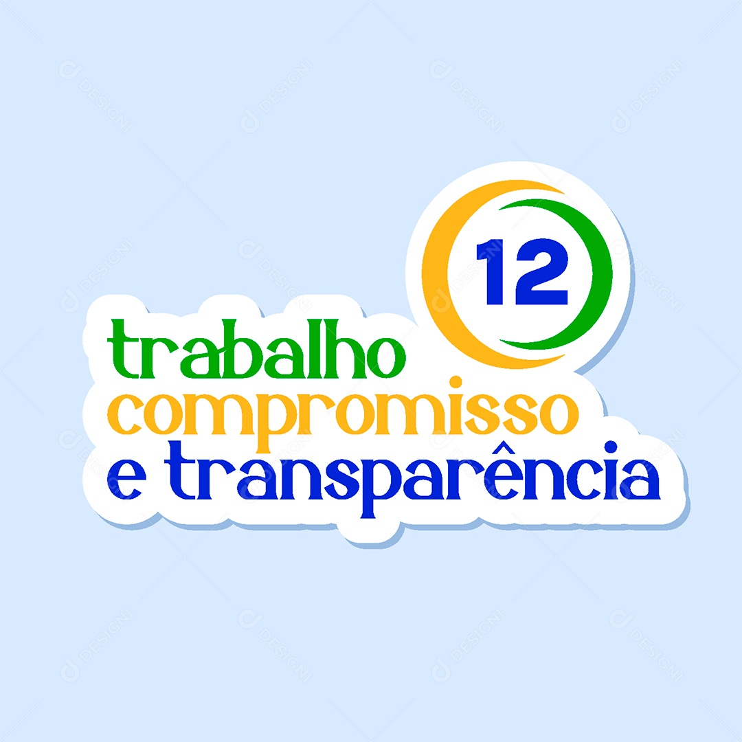 Adesivo Prefeito Trabalho Compromisso e Transparência Vetor EPS
