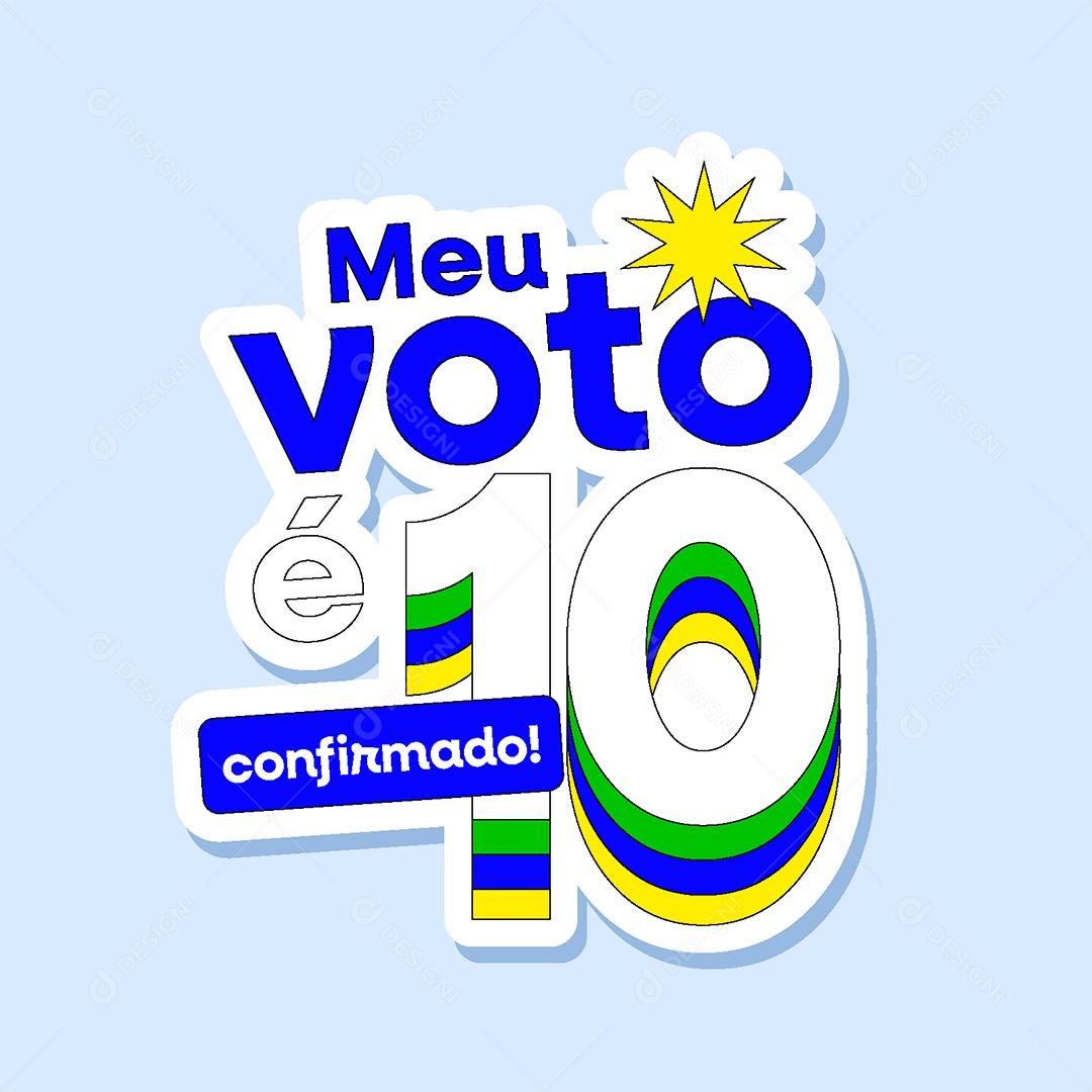 Adesivo Prefeito Meu Voto é 10 Confirmado Vetor EPS