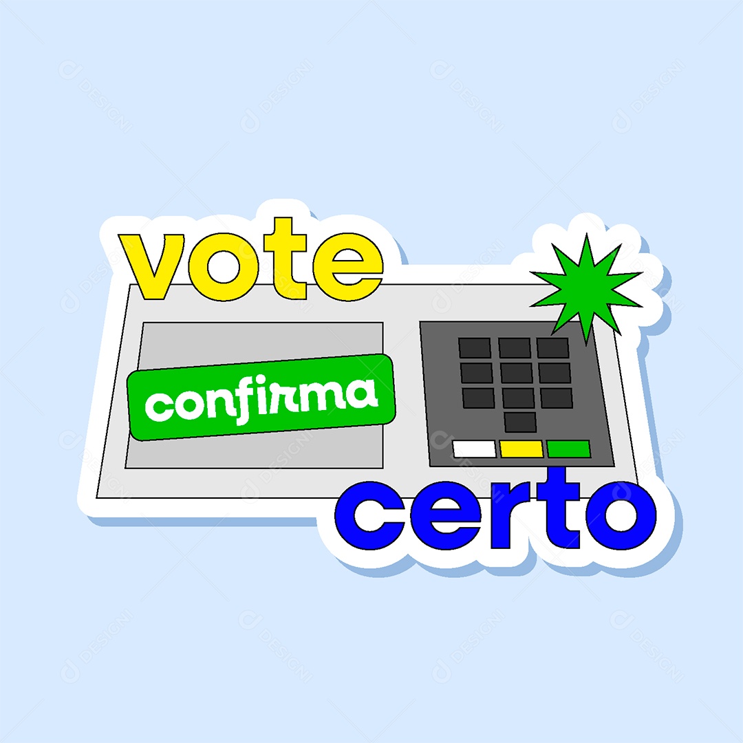 Adesivo Prefeito Vote Confirmar Certo Vetor EPS