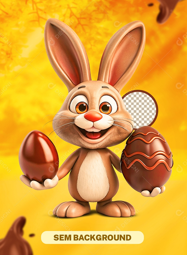 Coelho da Páscoa Elemento 3D PSD
