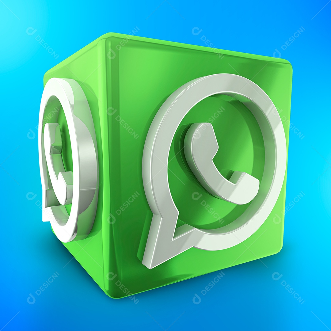 WhatsApp Elemento 3D Verde PSD