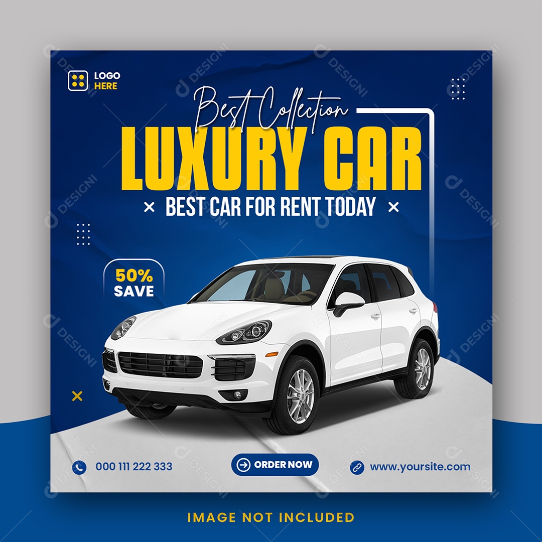 Melhor Coleção de Carros Luxuosos Para Alugar Locadora Social Media PSD Editável