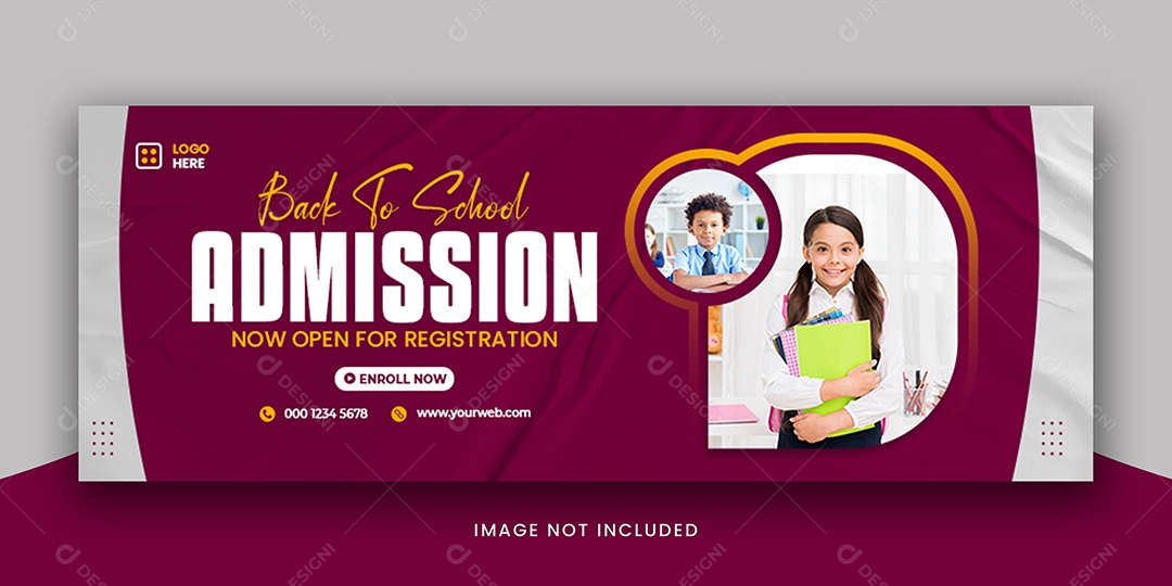 Banner Escola de Admissão Social Media PSD Editável