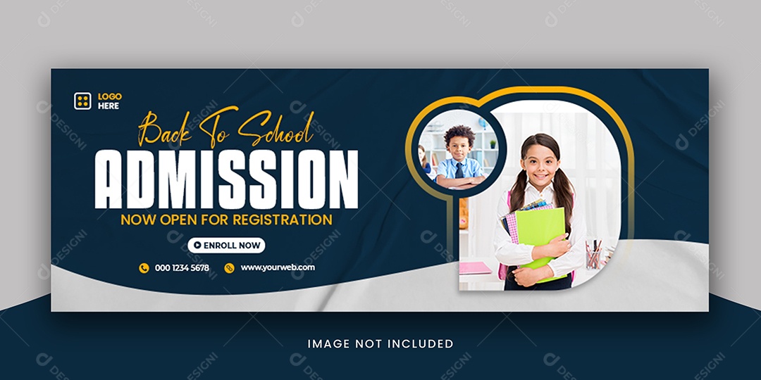 Banner Escola de Admissão Social Media PSD Editável