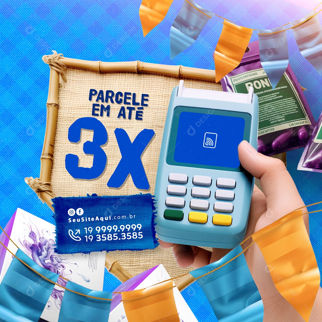 Farmácia São João Produtos Parcele em Até 3x Social Media PSD Editável