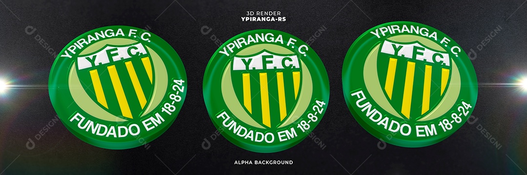 Emblema do Ypiranga-RS Elemento 3D para Composição PSD