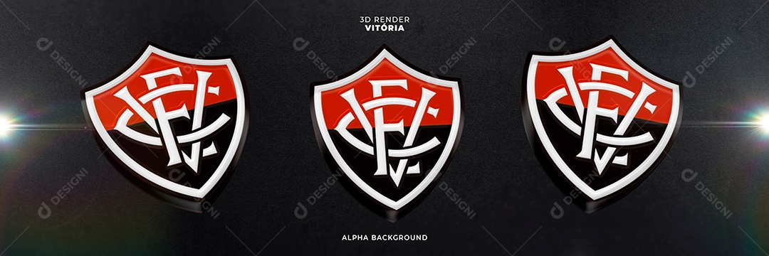 Emblema do Vitória Elemento 3D para Composição PSD