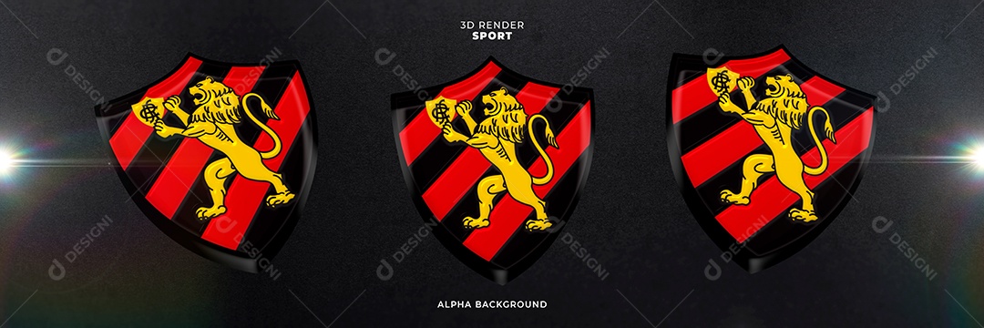 Emblema do Sport Elemento 3D para Composição PSD