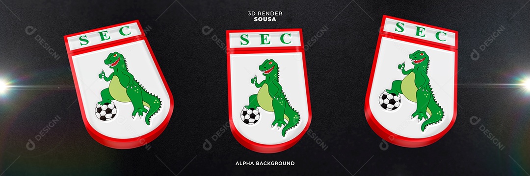 Emblema de Sousa Elemento 3D para Composição PSD