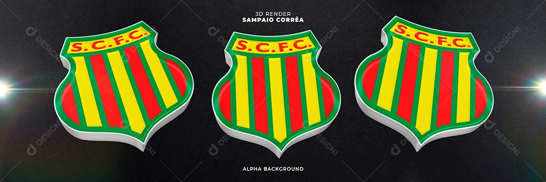 Emblema do Sampaio Corréa Elemento 3D para Composição PSD