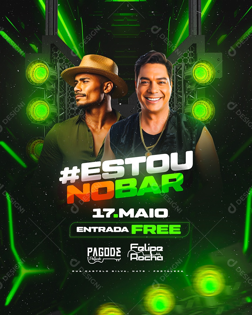 Flyer Estou No Bar Pagode do Pagode Felipe Rocha Social Media PSD Editável