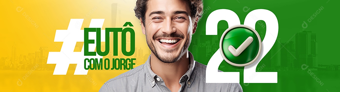 Banner Politica Prefeito Jorge Adesivo Carro Eu Tõ Com o Jorge Social Media PSD Editável