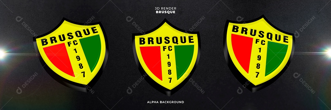 Emblema Brusque Elemento 3D para Composição PSD