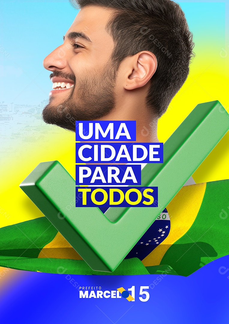 Política Prefeito Marcelo Flyer Uma Cidade para Todos Social Media PSD Editável