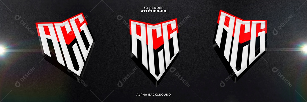 Emblema do Atlético-GO Elemento 3D para Composição PSD