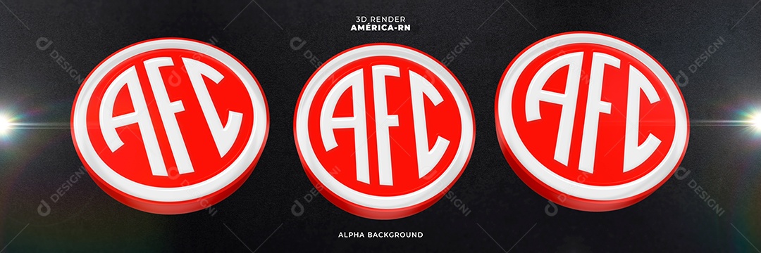 Emblema da America-RN Elemento 3D para Composição PSD