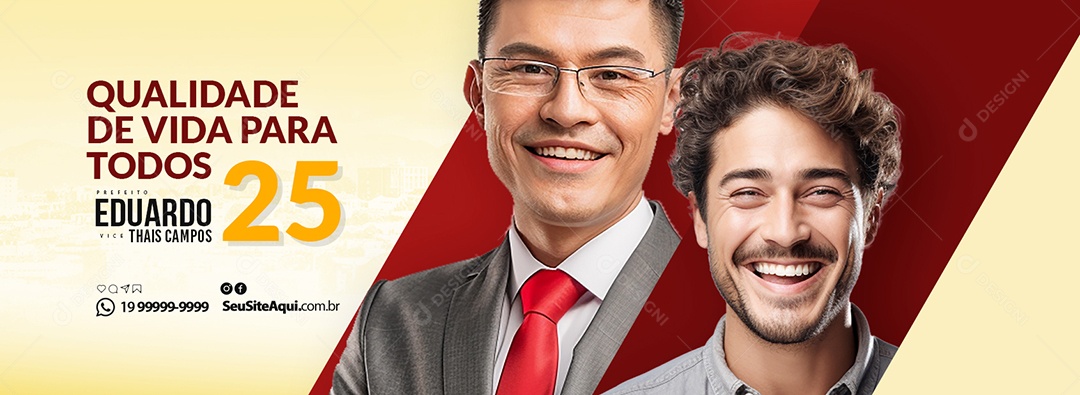 Banner Politica Prefeito Eduardo Vice Thais Campos Outdoor Social Media PSD Editável