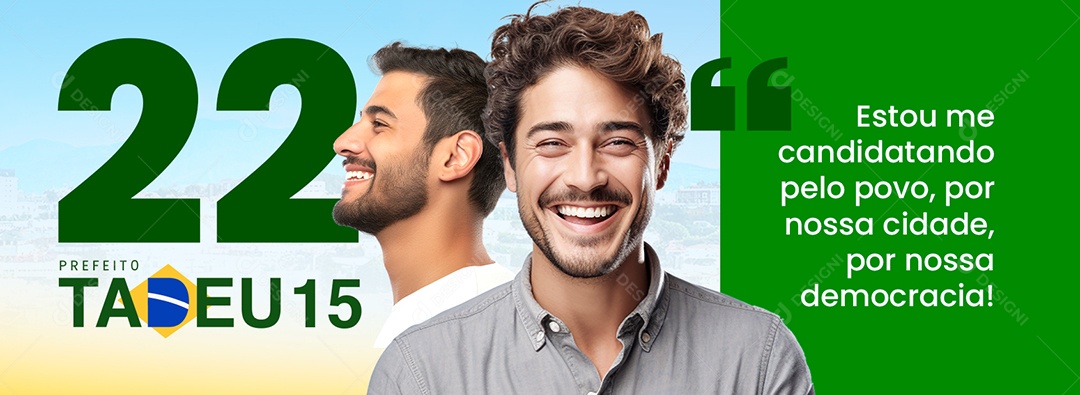 Banner Politica Prefeito Tadeu Outdoor Social Media PSD Editável