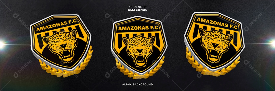 Emblema do Amazonas Elemento 3D para Composição PSD