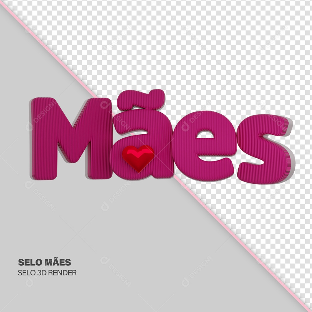 Mãe Selo 3D para Composição PSD