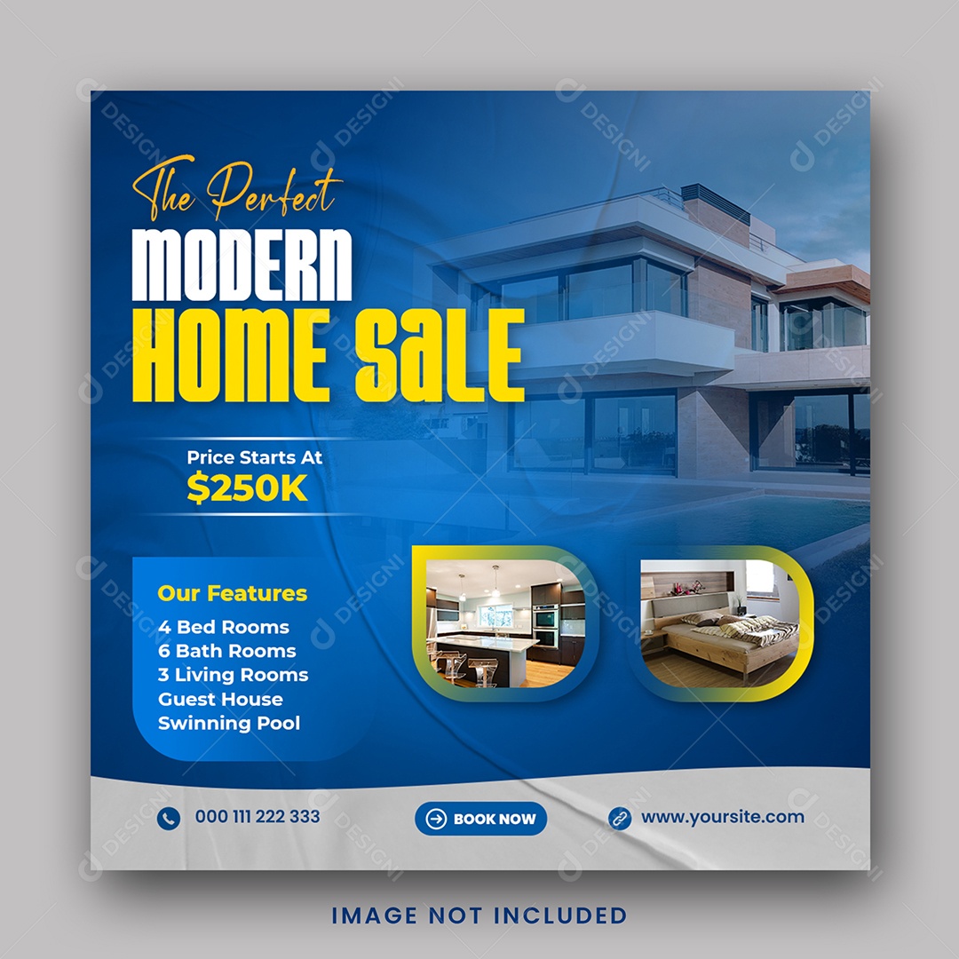 Imobiliária o Moderno Perfeito Social Media PSD Editável