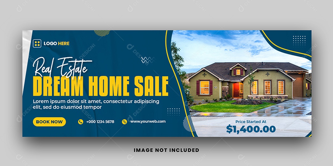 Banner Casa dos Sonhos Imobiliária Social Media PSD Editável