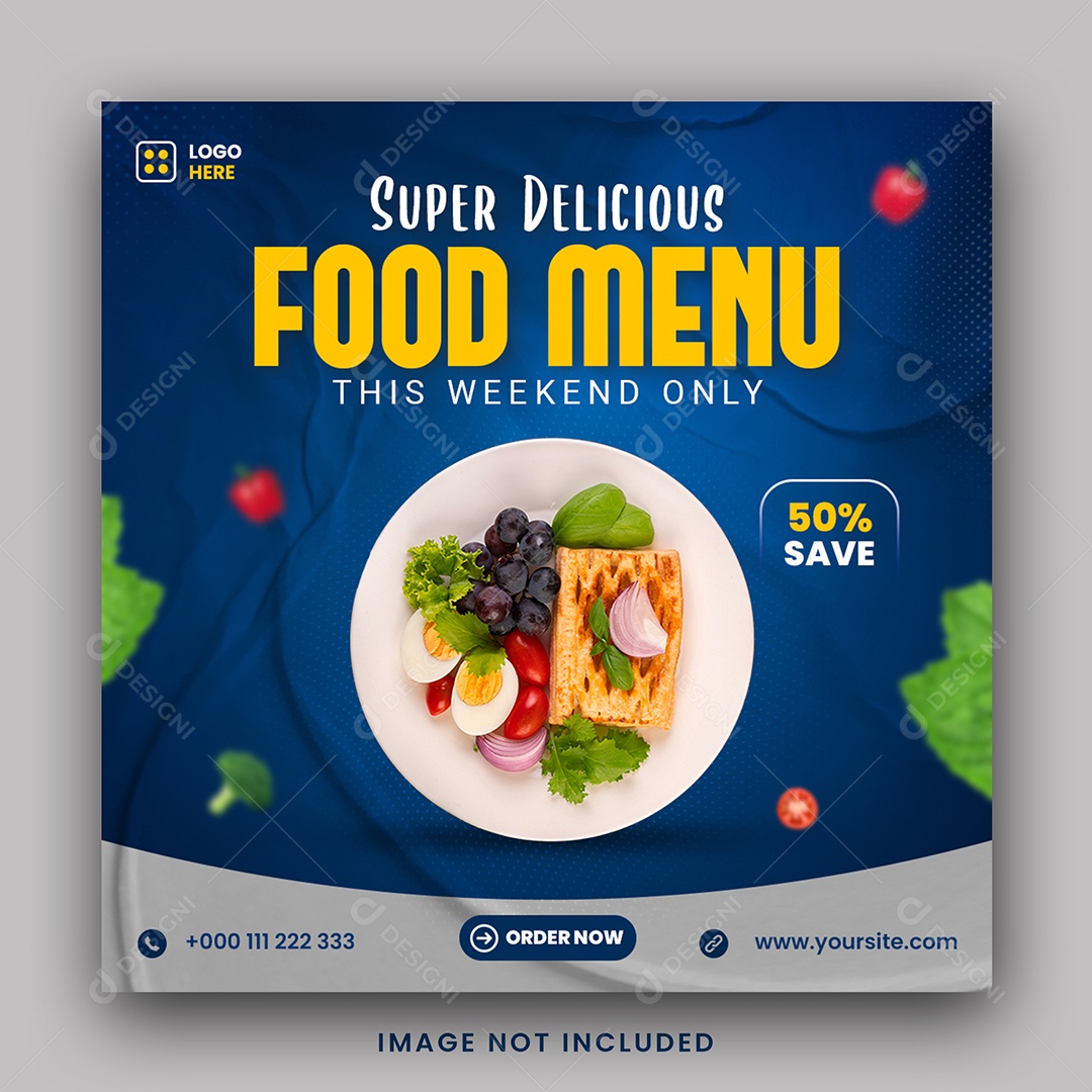 Restaurante Menu Social Media PSD Editável