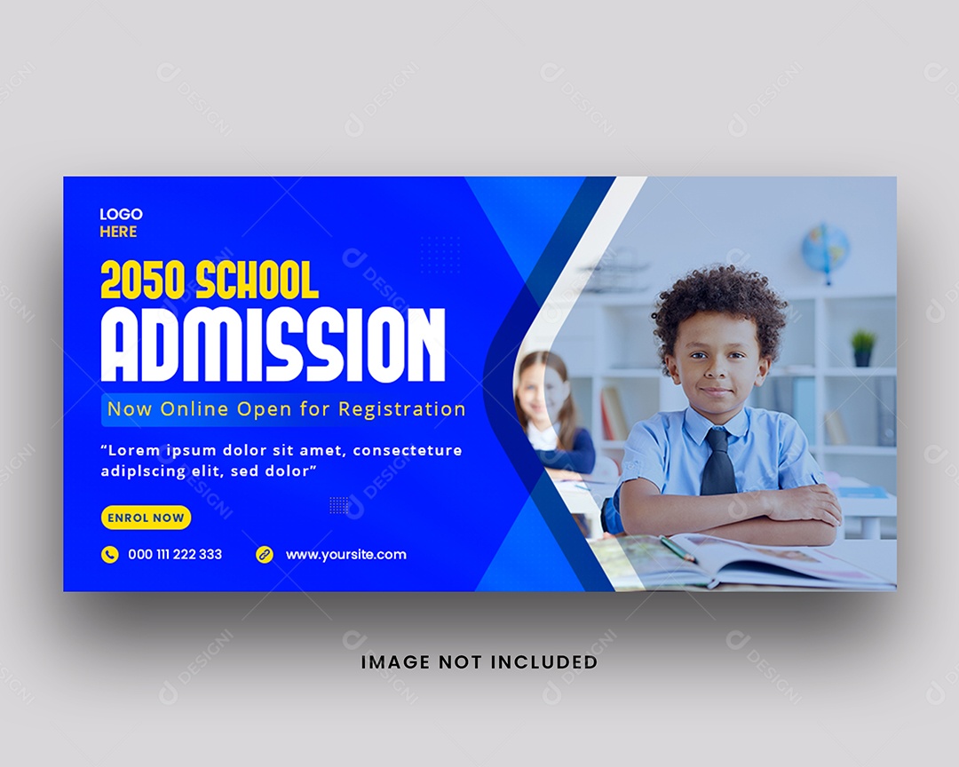 Escola de Admissão 2050 Volta às Aulas Social Media PSD Editável