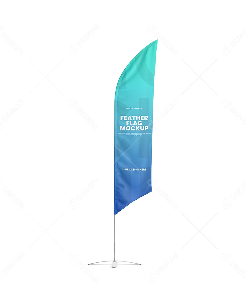 Bandeira Estilo Pena Mockup PSD Editável