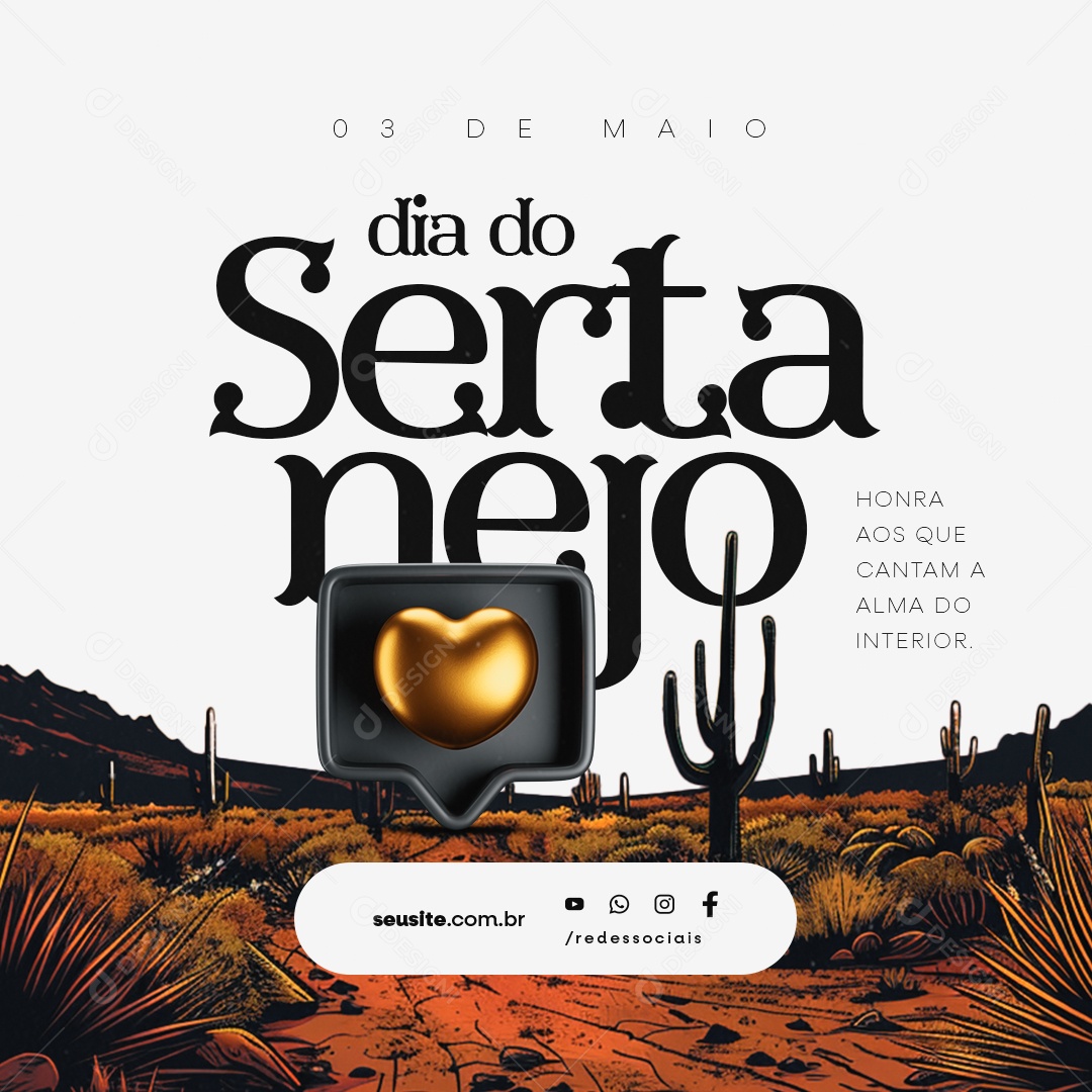 Dia do Sertanejo 03 de Maio Social Media PSD Editável